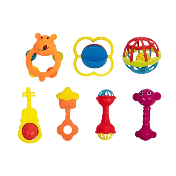 Bombay Shoppers Baby Rattle Toys Set of 7 – Colorful & BPA-Free