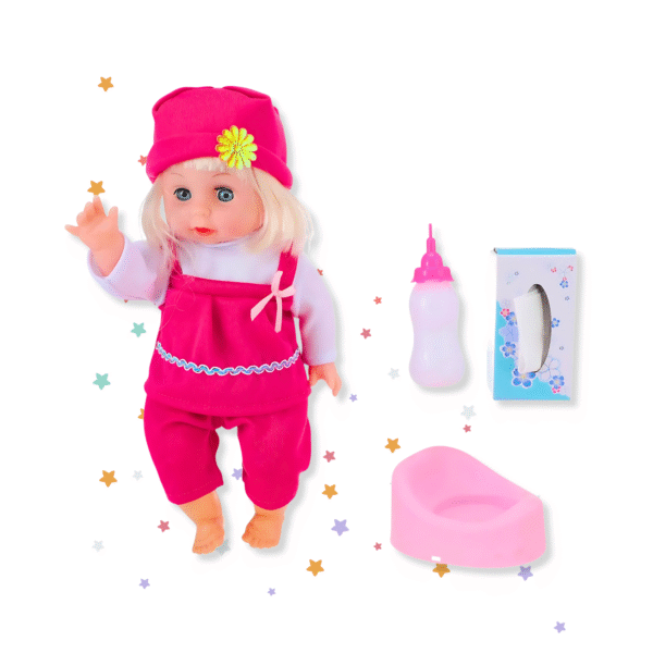 Bombay Shoppers Lovely Baby Doll Set with Feeding Bottle, Diaper & Potty