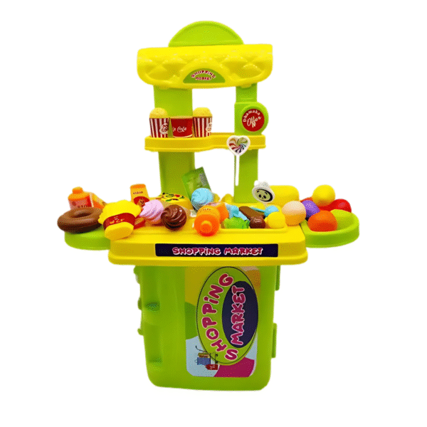 Bombay Shoppers 3-in-1 Kids Shopping Market Playset with Food & Accessories