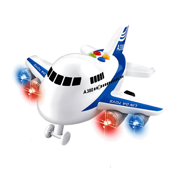 ToyVilla Airbus Aeroplane Toy – Friction Powered Light & Sound Airplane 3+