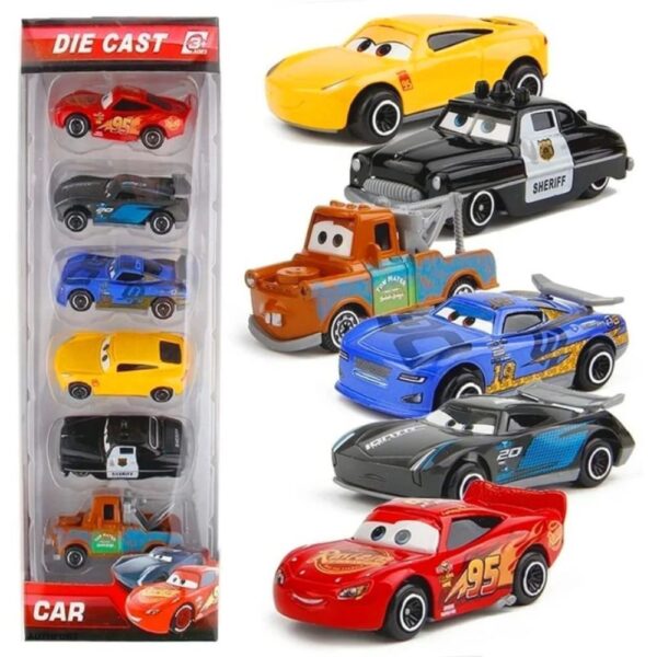 Bombay Shoppers Mini Metal Die Cast Car Set of 6 – Free Wheel Racing Cars