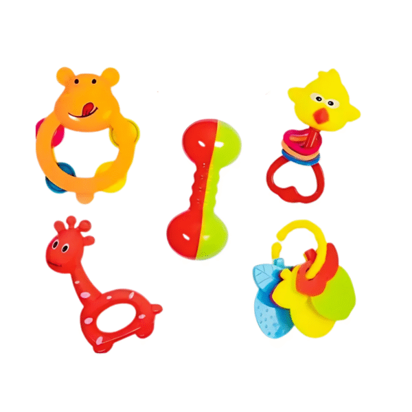 Bombay Shoppers Baby Rattle Toys Set of 5 – Non-Toxic & Safe for Infants