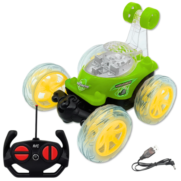 ToyBoi 360° Rotating Stunt Car with Lights, Sound & Flashing Wheels