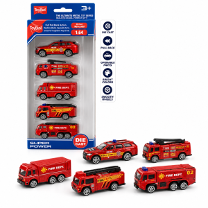ToyBoi Fire Rescue Die Cast Vehicle Set of 5 with Pull Back Action